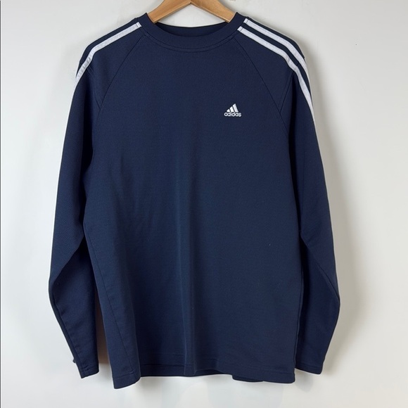 Adidas Navy Blue Long Sleeve Tee Men's Size Medium - Picture 1 of 6